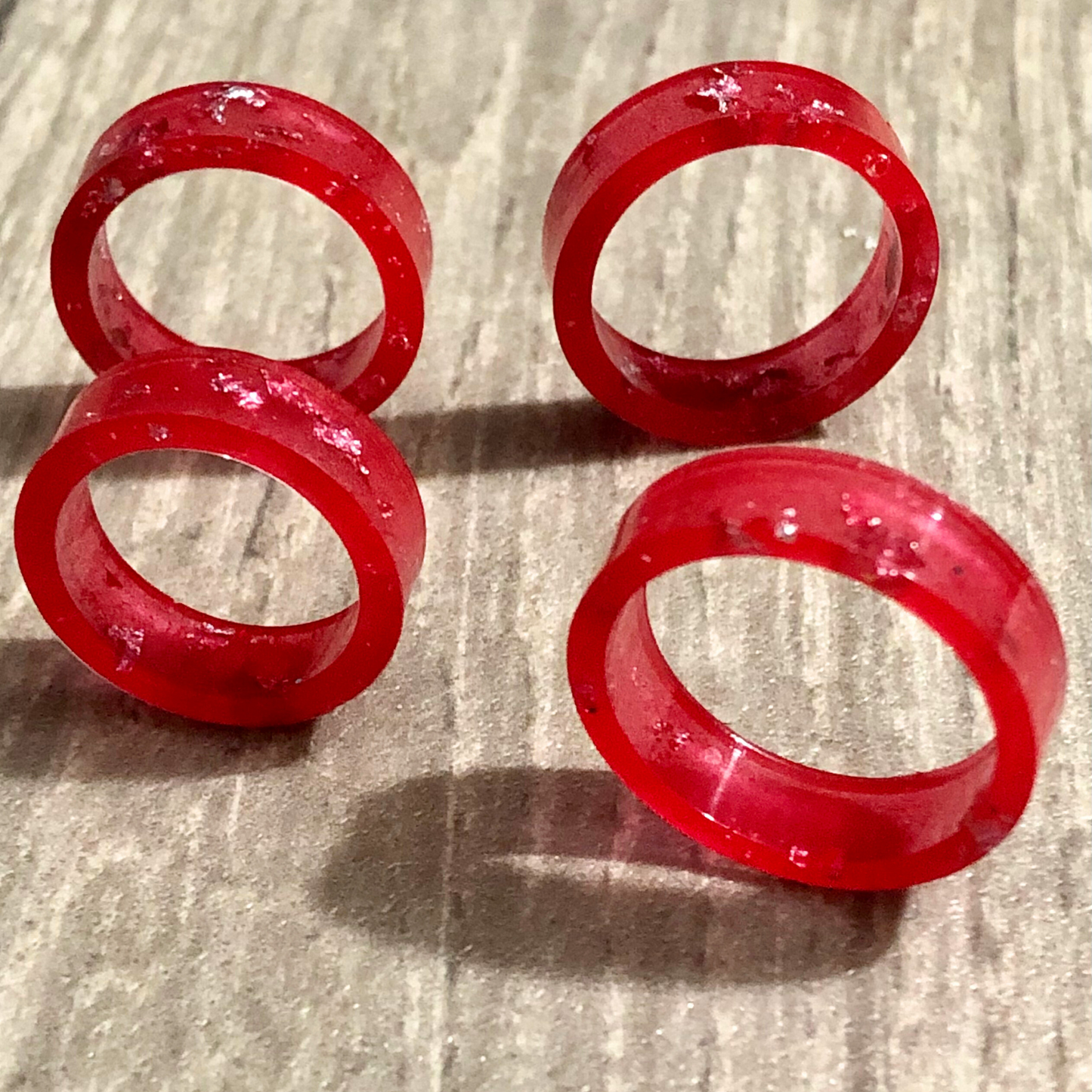 UV Resin handmade rings set of 4