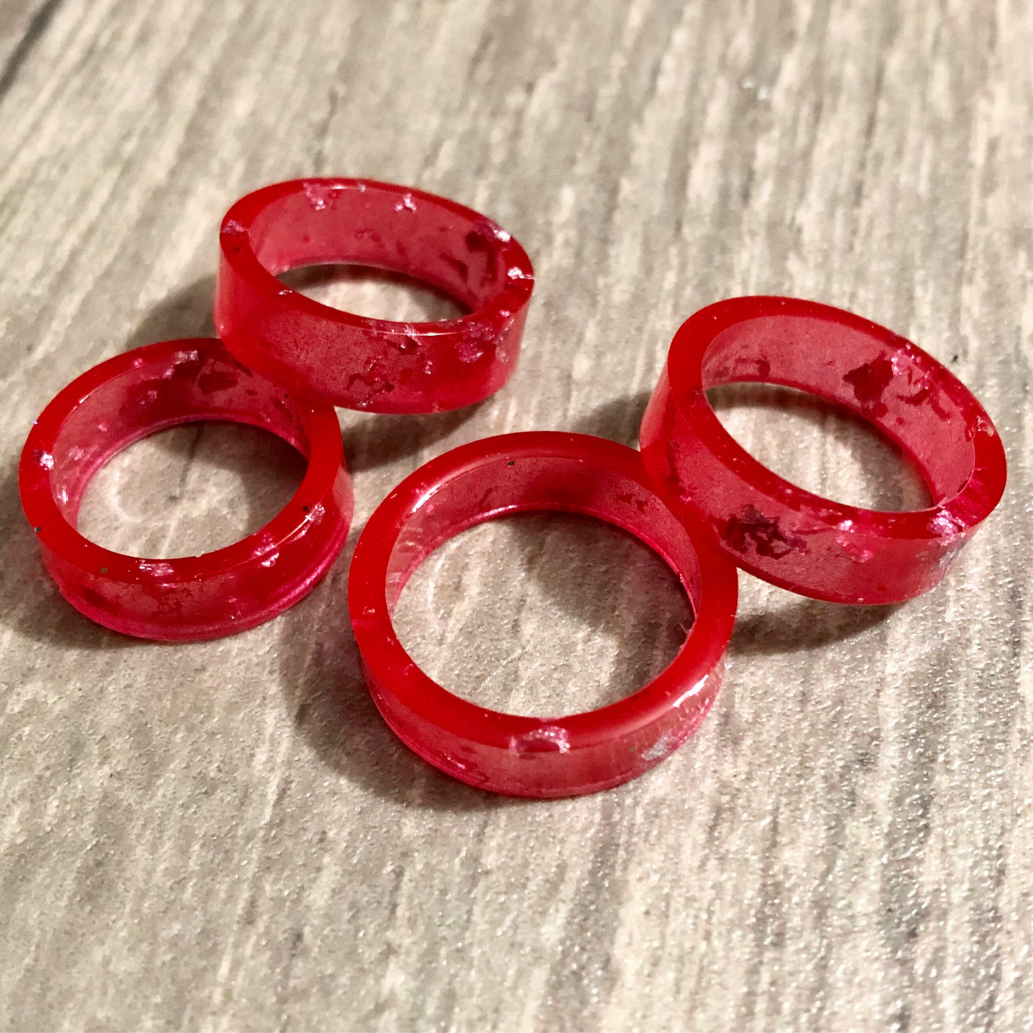 UV Resin handmade rings set of 4