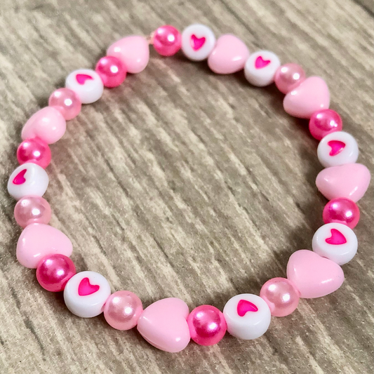 Beaded bracelets sets with heart shaped beads