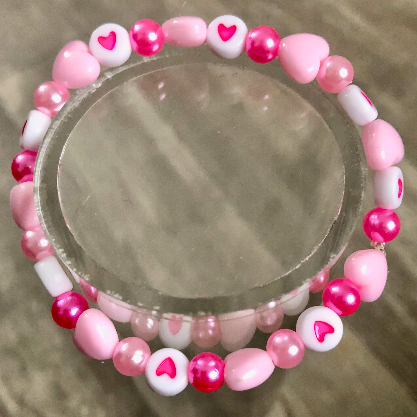 Beaded bracelets sets with heart shaped beads