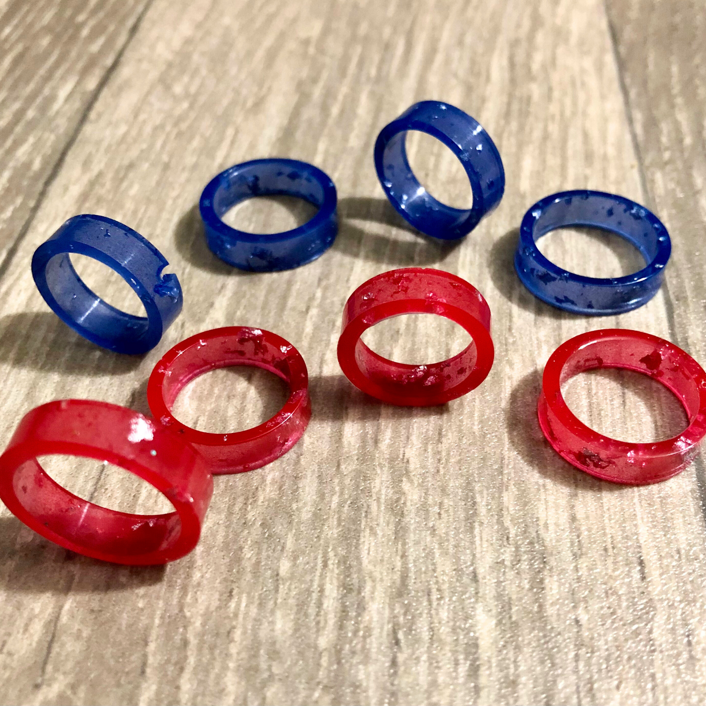 UV Resin handmade rings set of 4