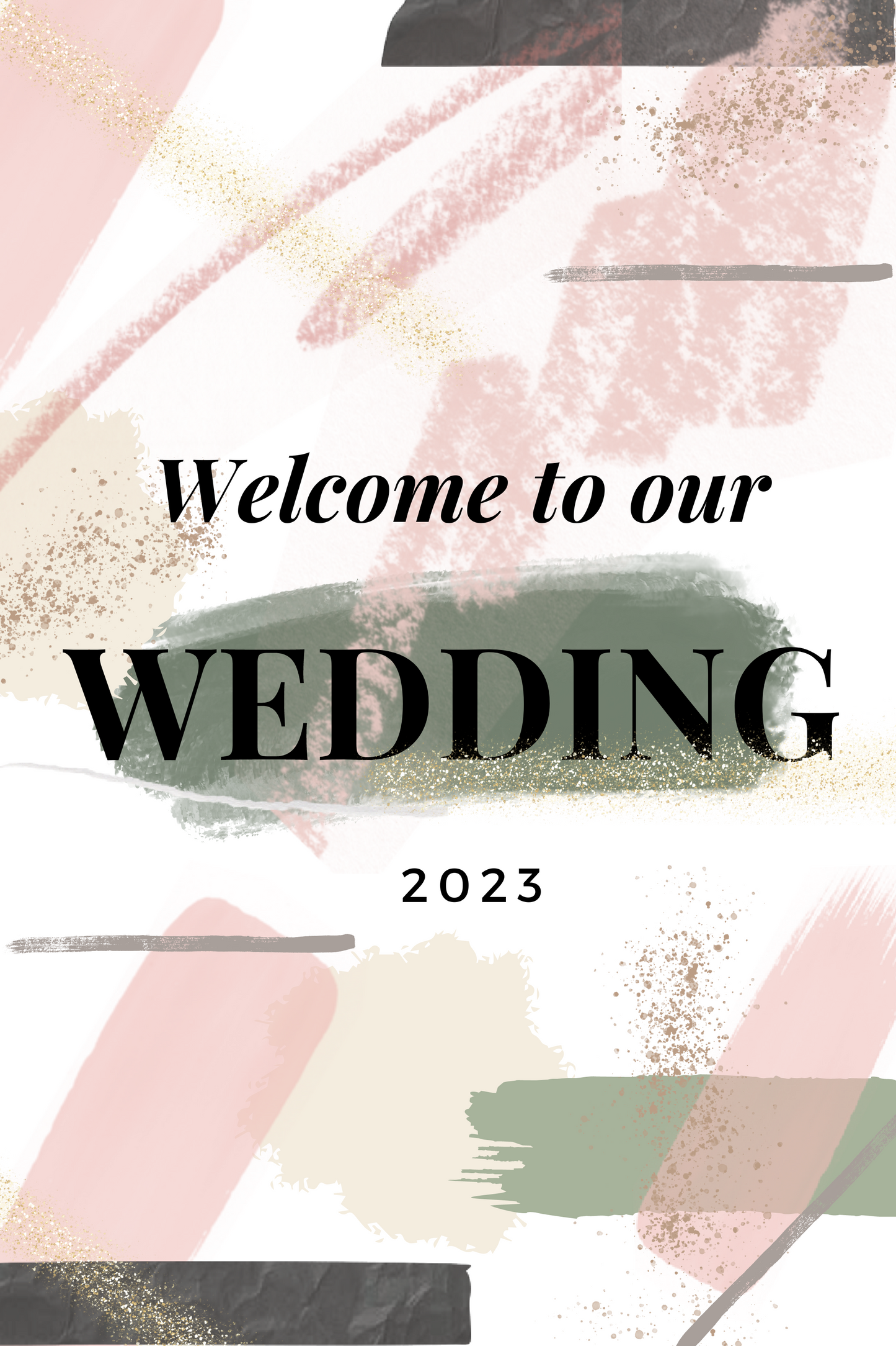 Wedding welcome signage digital download wall art 24 x 36