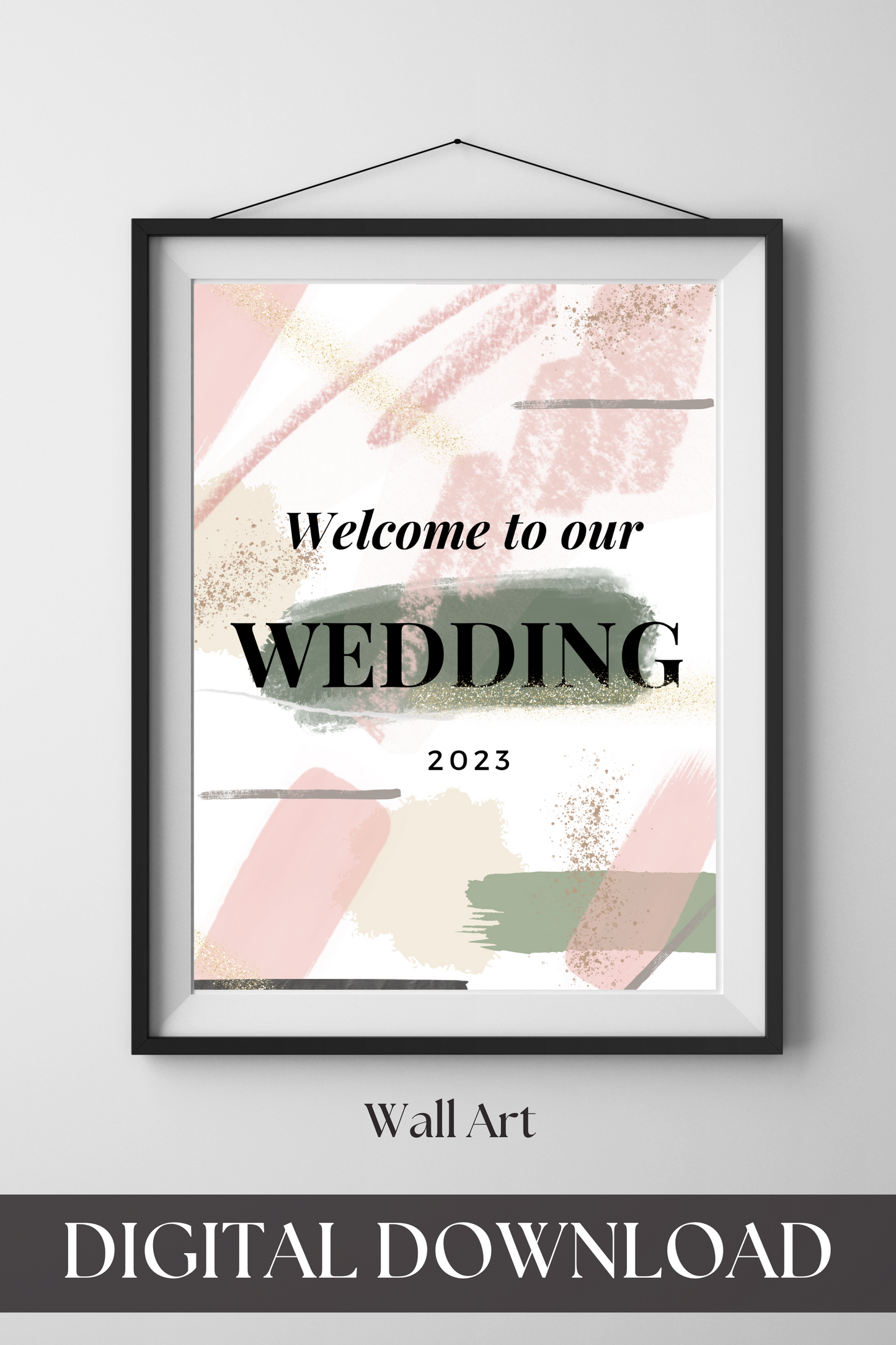 Wedding welcome signage digital download wall art 24 x 36