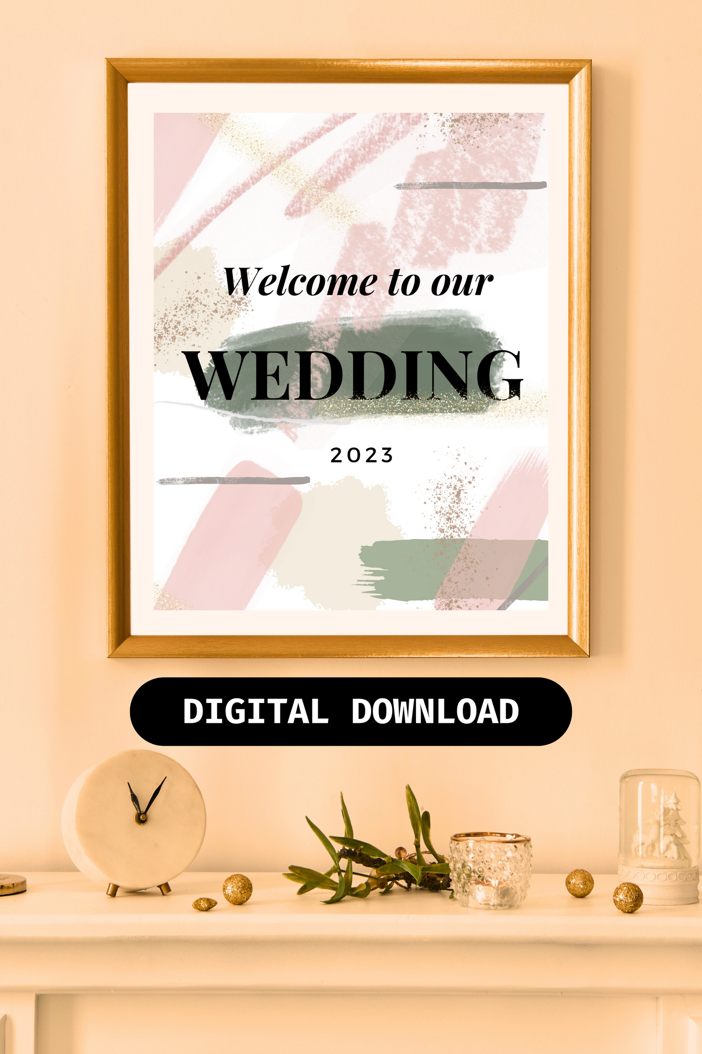 Wedding welcome signage digital download wall art 24 x 36