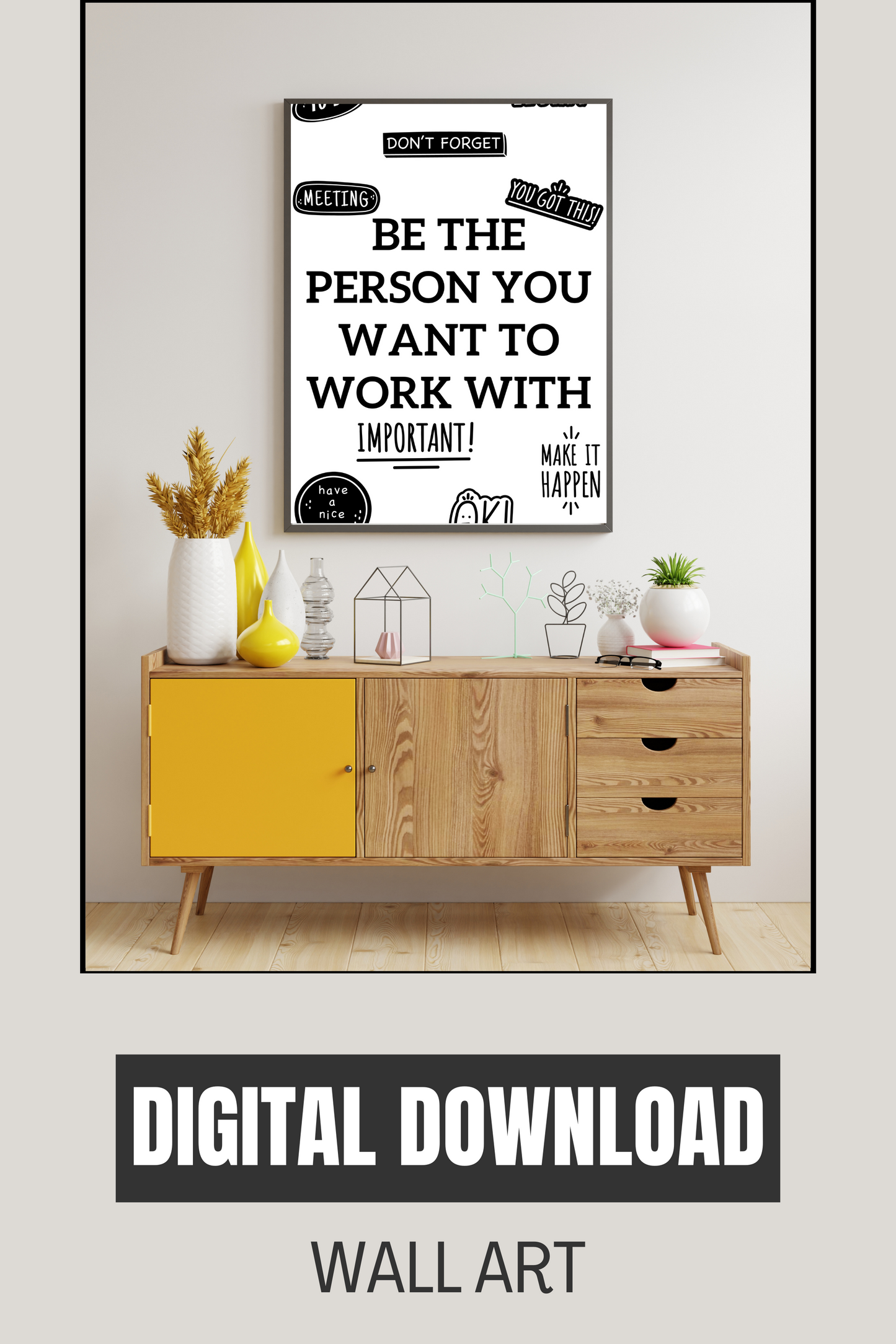 Digital download wall art for office