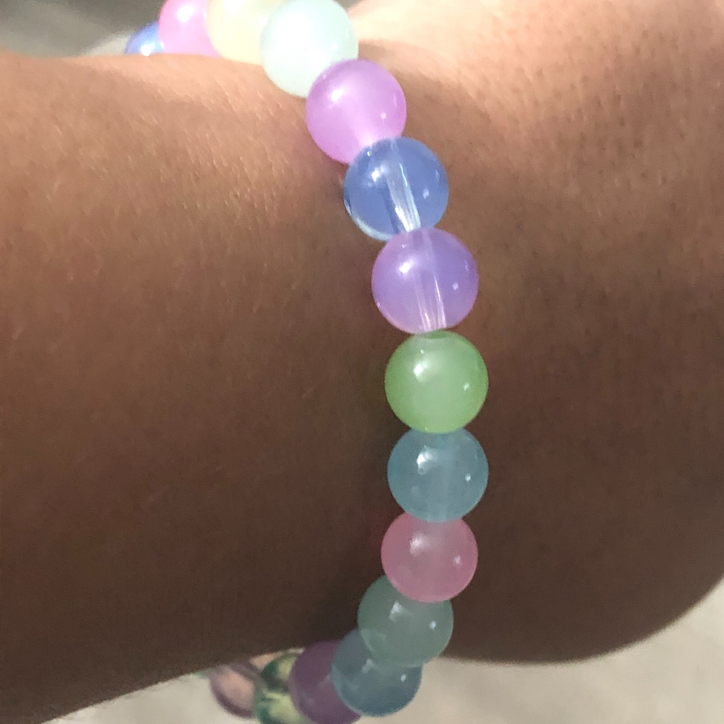 Beaded translucent Handmade Stretch Bracelet available now