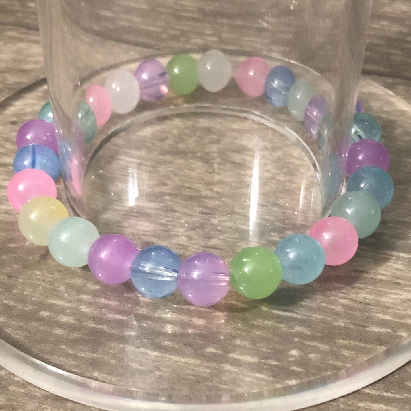 Beaded translucent Handmade Stretch Bracelet available now