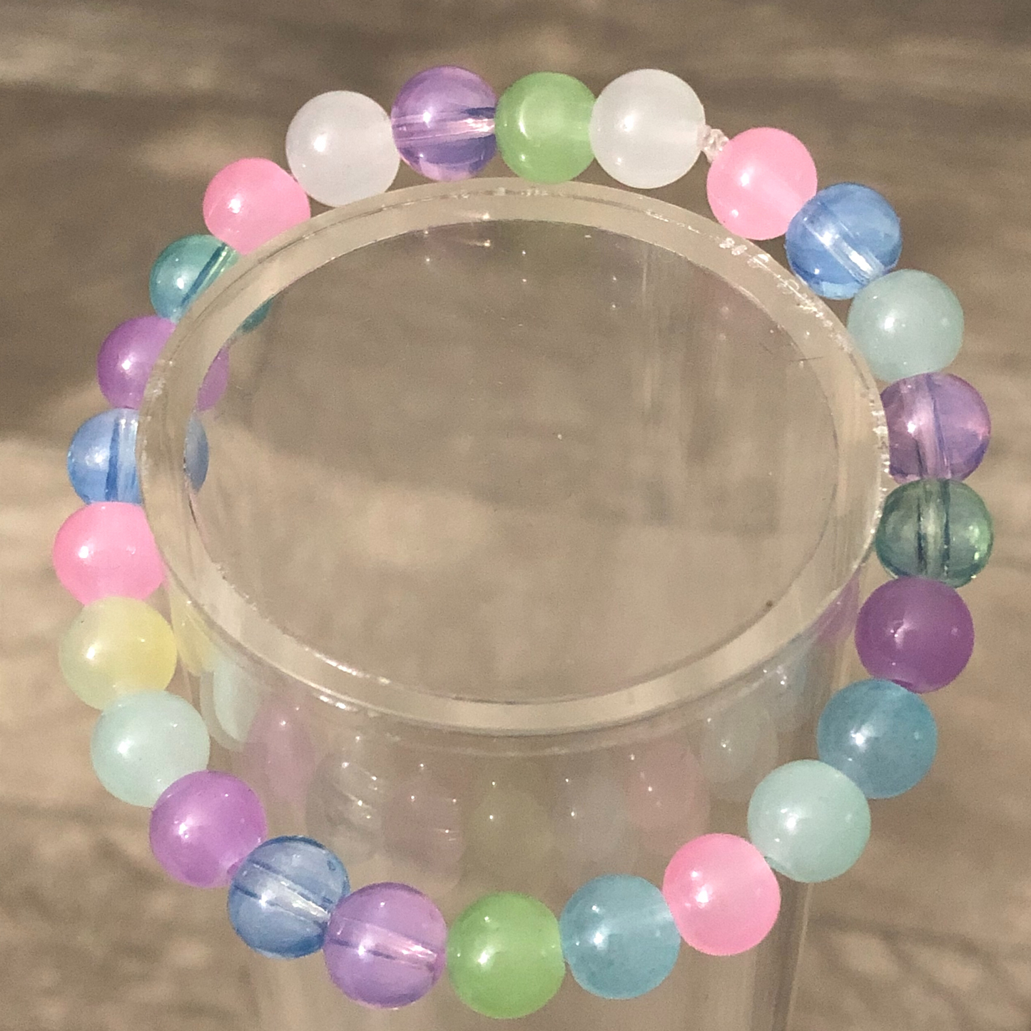 Beaded translucent Handmade Stretch Bracelet available now