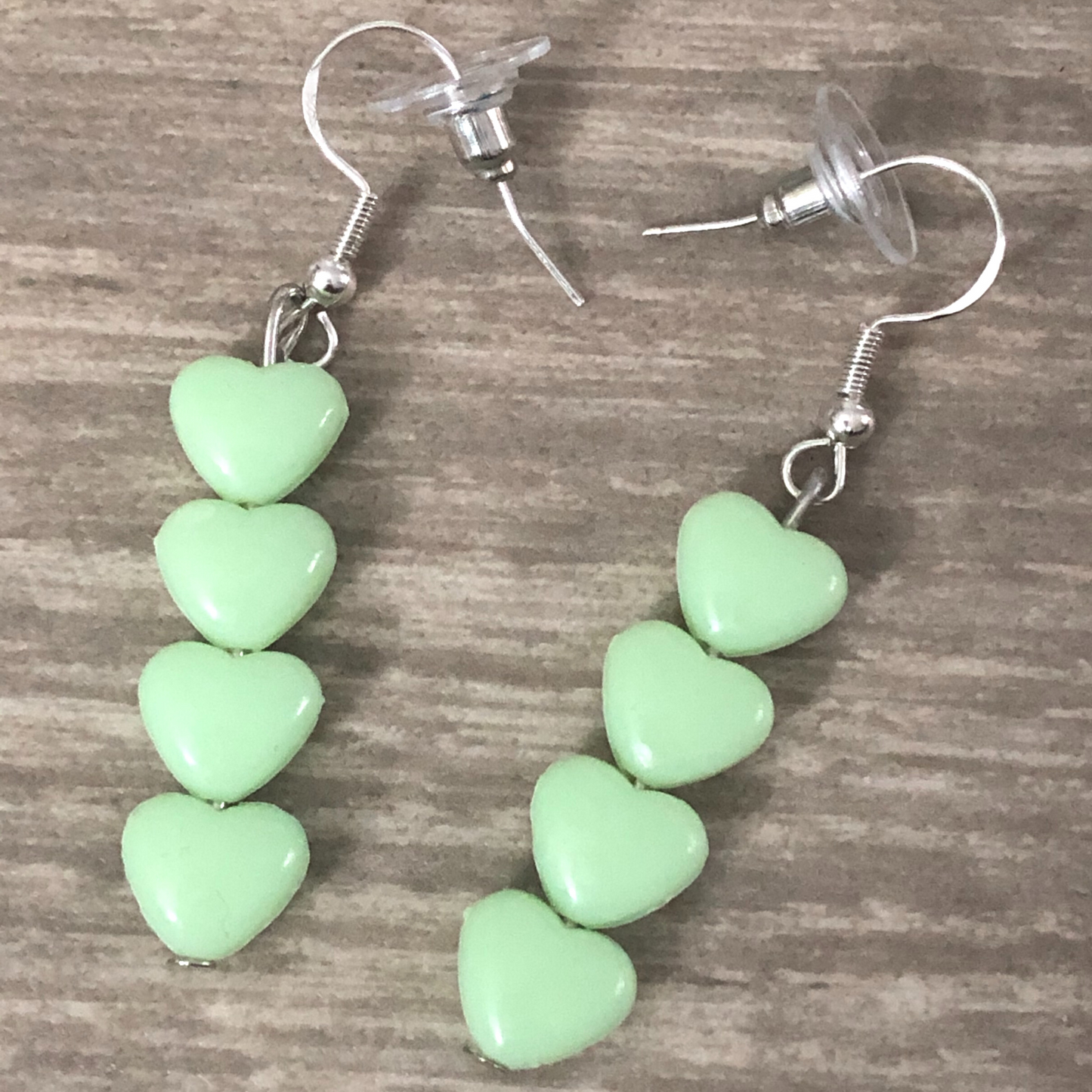 Heart Shaped Handmade Beaded Dangle Earring Set