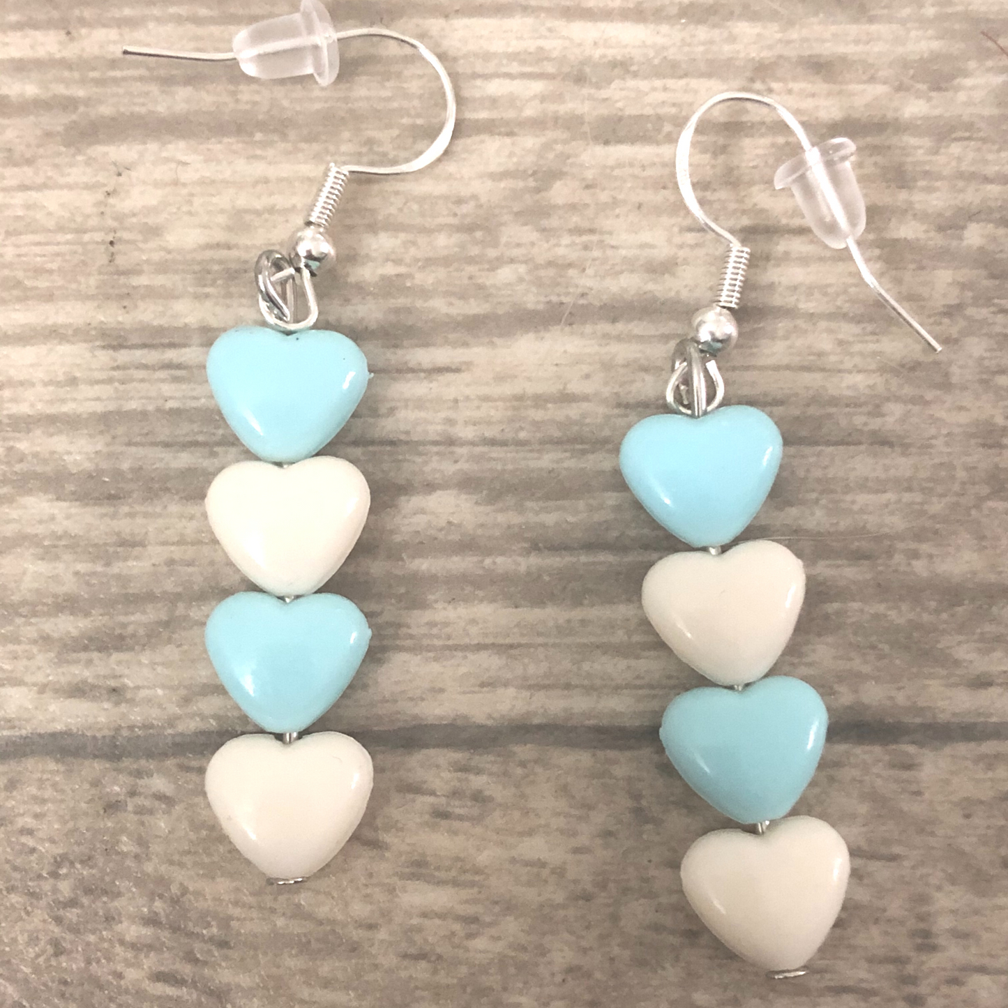 Heart Shaped Handmade Beaded Dangle Earring Set