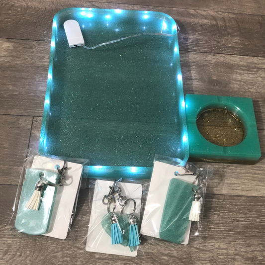 Decorative Handmade Tray With Lights and glitter available now