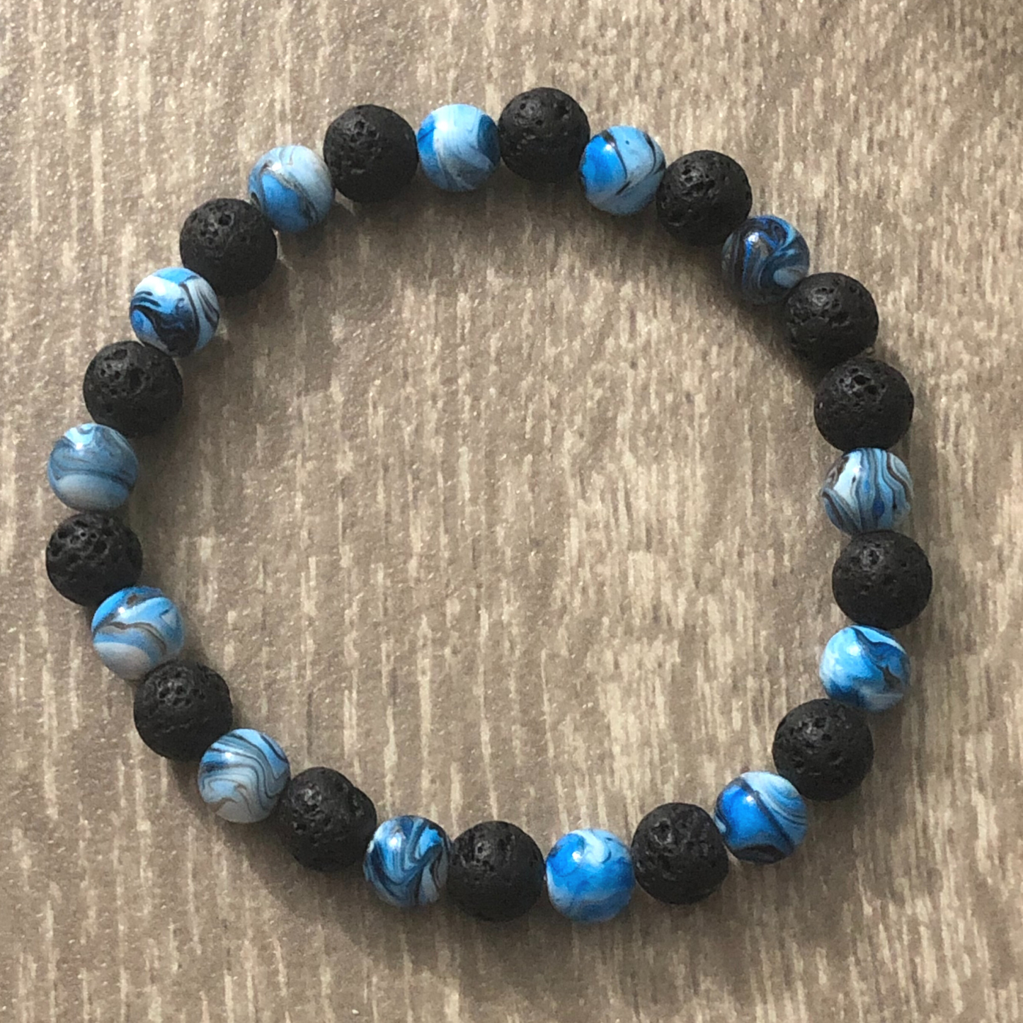 Men's handmade beaded stretch bracelet set of 3