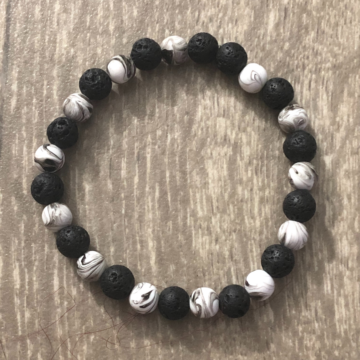 Men's handmade beaded stretch bracelet set of 3